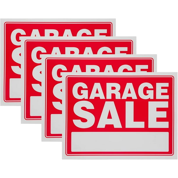 5 Pack 9 x 12 Inch Red & White Flexible Plastic " Garage Sale " Sign 5 Pack 9 x 12 Inch Red & White Flexible Plastic " Garage Sale " Sign
